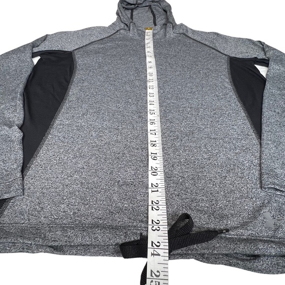Under Armour Threadborne Featherweight Heat Gear Tie Hoodie Gray Black Medium M - Picture 9 of 15